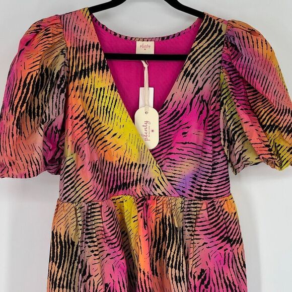 NWT Anthropologie PLENTY BY TRACY REESE Dress Medium Pink Zebra Print Babydoll - Picture 5 of 14